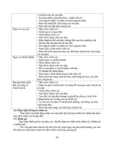 Lập kế hoạch chăm sóc sản phụ sau sinh thường