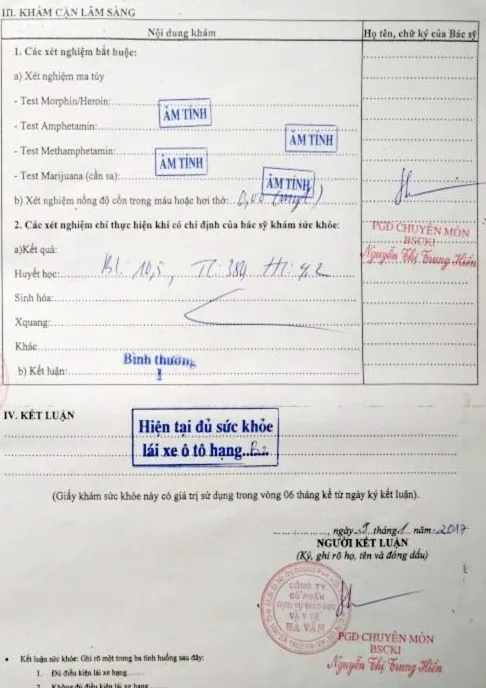 Quy định giấy khám sức khỏe lái xe mới nhất khi cấp cho đổi bằng Quy định giấy khám sức mạnh lái xe mới nhất khi cấp đổi bằng